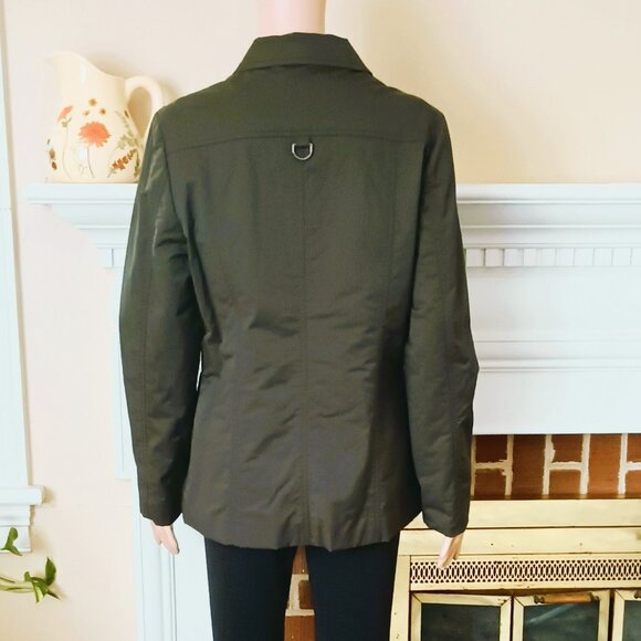 Ma Cherie Women's Army Green Blazer 7 Front Zip Pockets Lined 5 Button Front - Picture 6 of 7